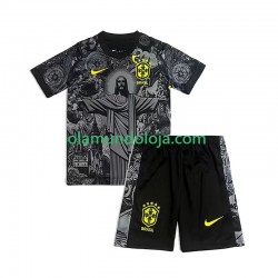 Brasil Cheist the Redeemer Football Shirts Criança Equipamento Primeiro 2024 Manga Curta